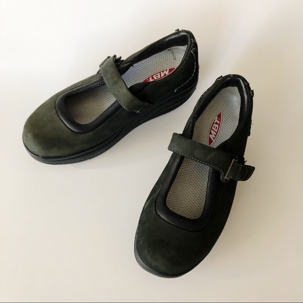 MBT Kaya Black Brushed Leather Mary Jane 6.5